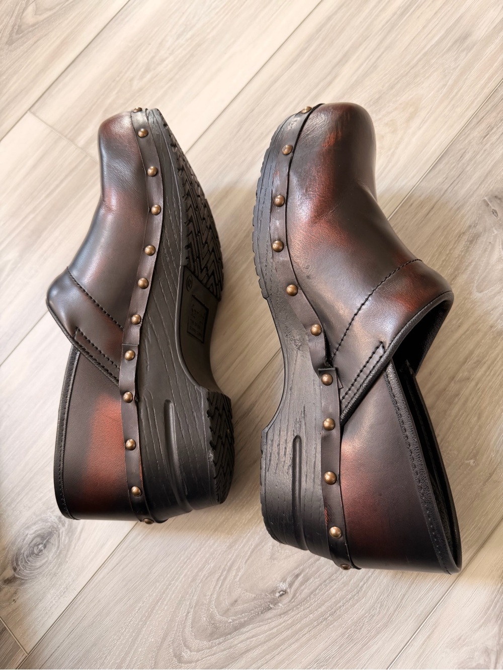 Sanita Original Danish Brown Leather Clogs EU 42 US 11.5 - Picture 3 of 10